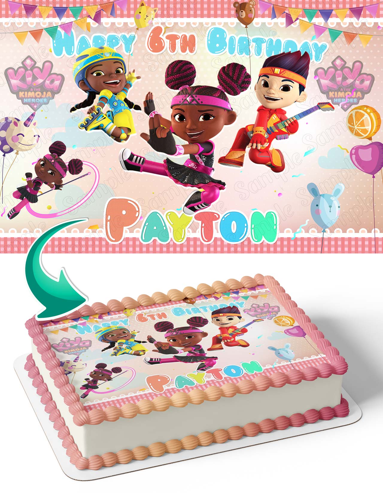 Kiya and the Kimoja Heroes Edible Cake Topper