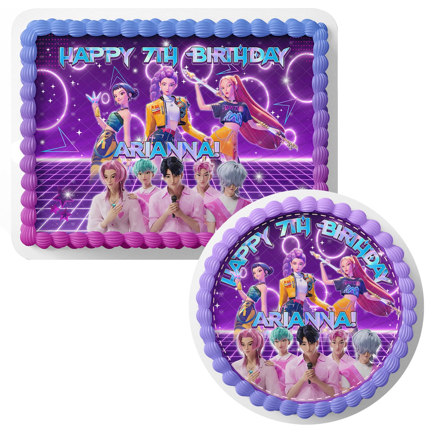 Demon Hunters Kpop Girls – Icing Sheet - Personalized Edible Cake Topper | Custom Icing Sheet | Birthday Cake Decoration | Photo Cake Image