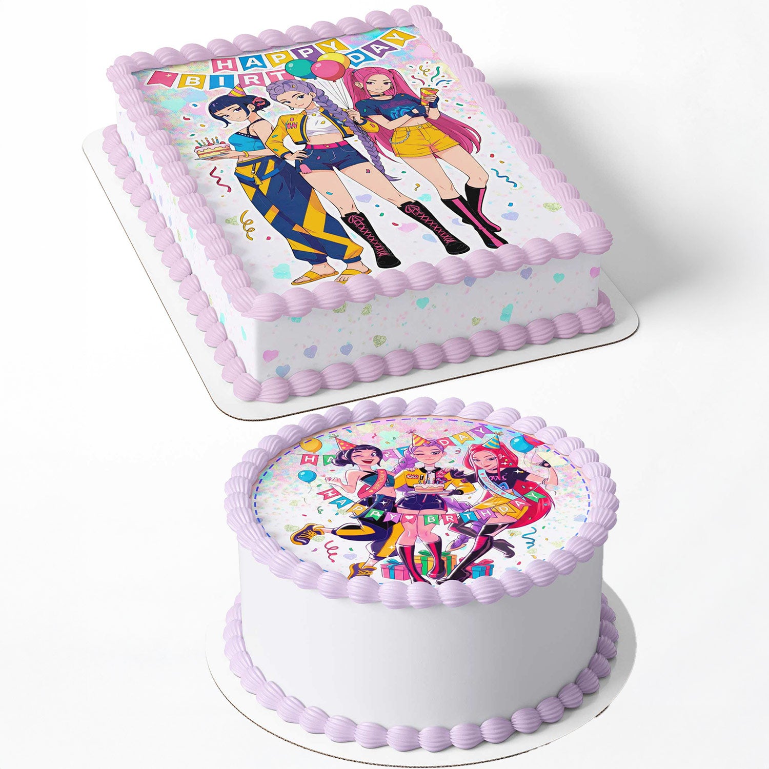 K-pop Demon Hunters Girls Team Kids – Icing Sheet - Personalized Edible Cake Topper | Custom Icing Sheet | Birthday Cake Decoration