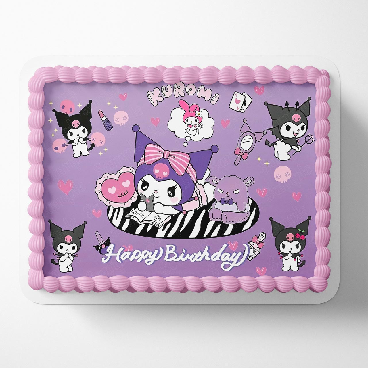 Kuromi Kitty Hello Purple KST Edible Cake Topper