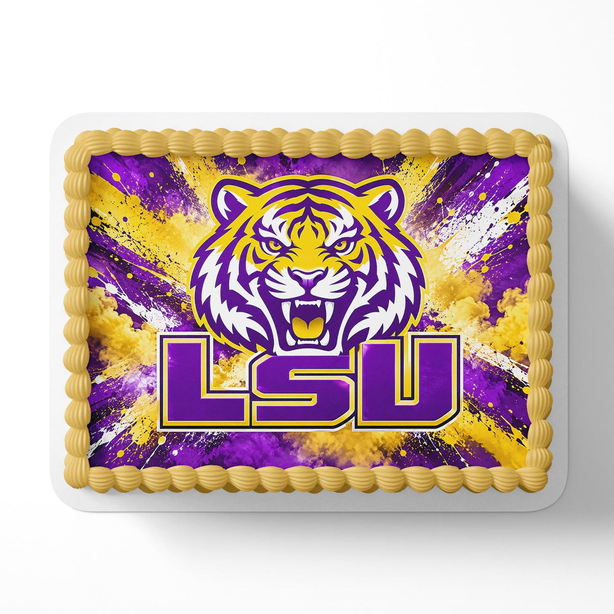 LSU Edible Cake Topper | Birthday Cake Decoration | Photo Cake Image | Custom Edible Cake Topper