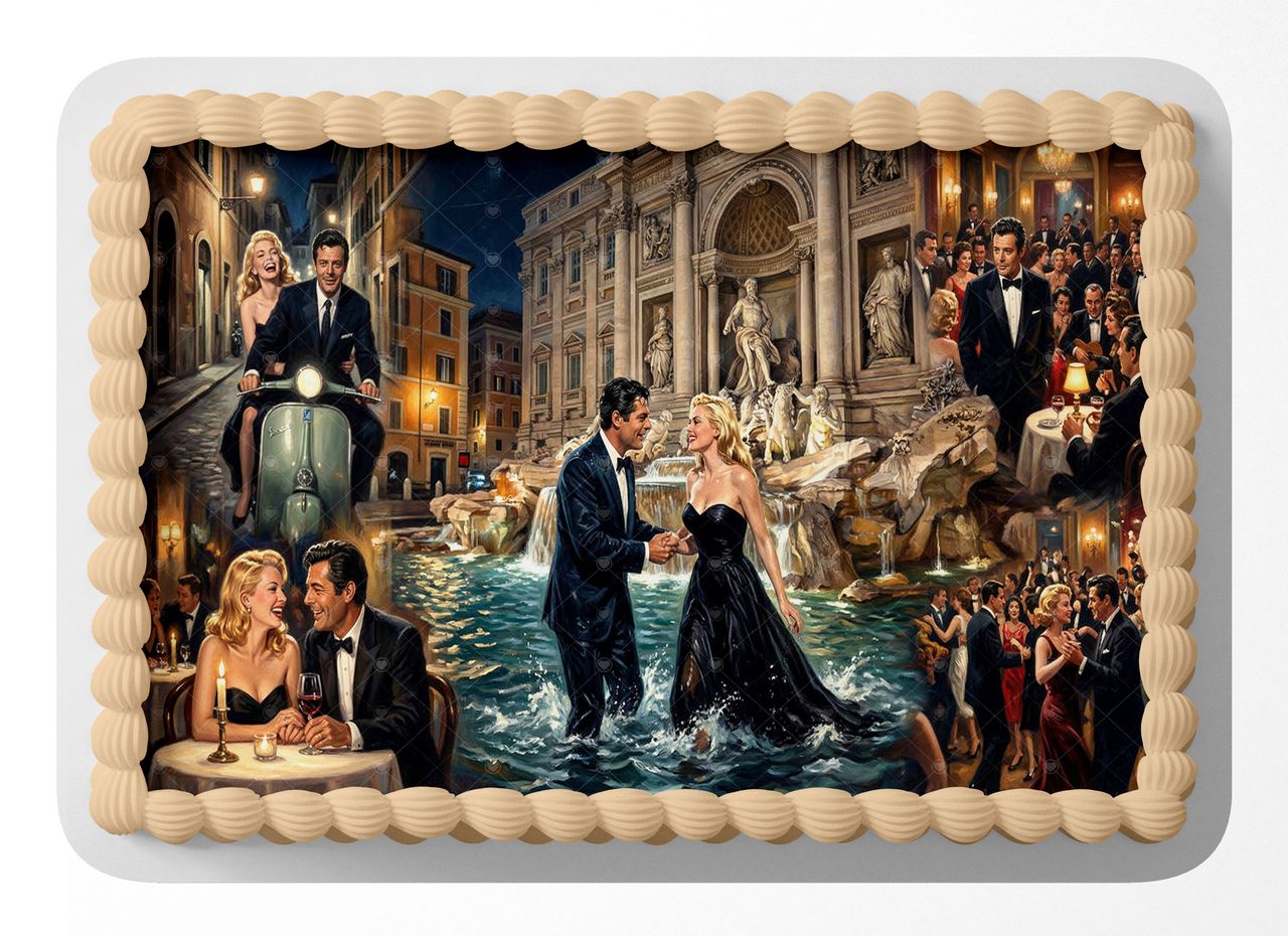 La Dolce Vita Classic Film edible cake topper