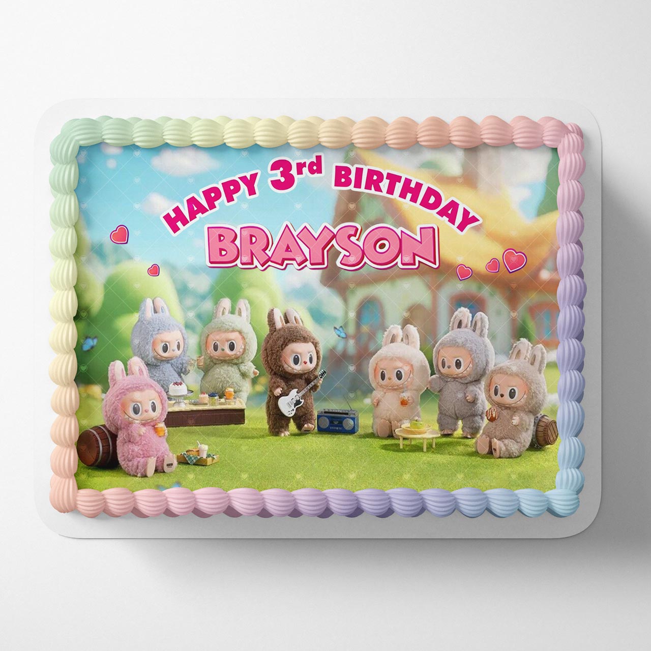 Labu Monsters TeethThe Monsters Exciting Macaron Kawaii Edible Cake Topper