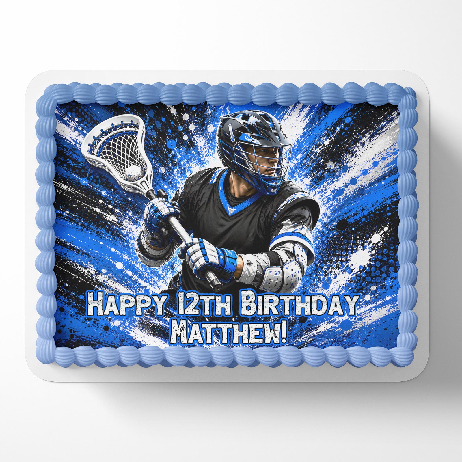 Lacrosse ﻿Custom Edible Cake Image - Edible Cake Topper | Birthday Cake Decoration