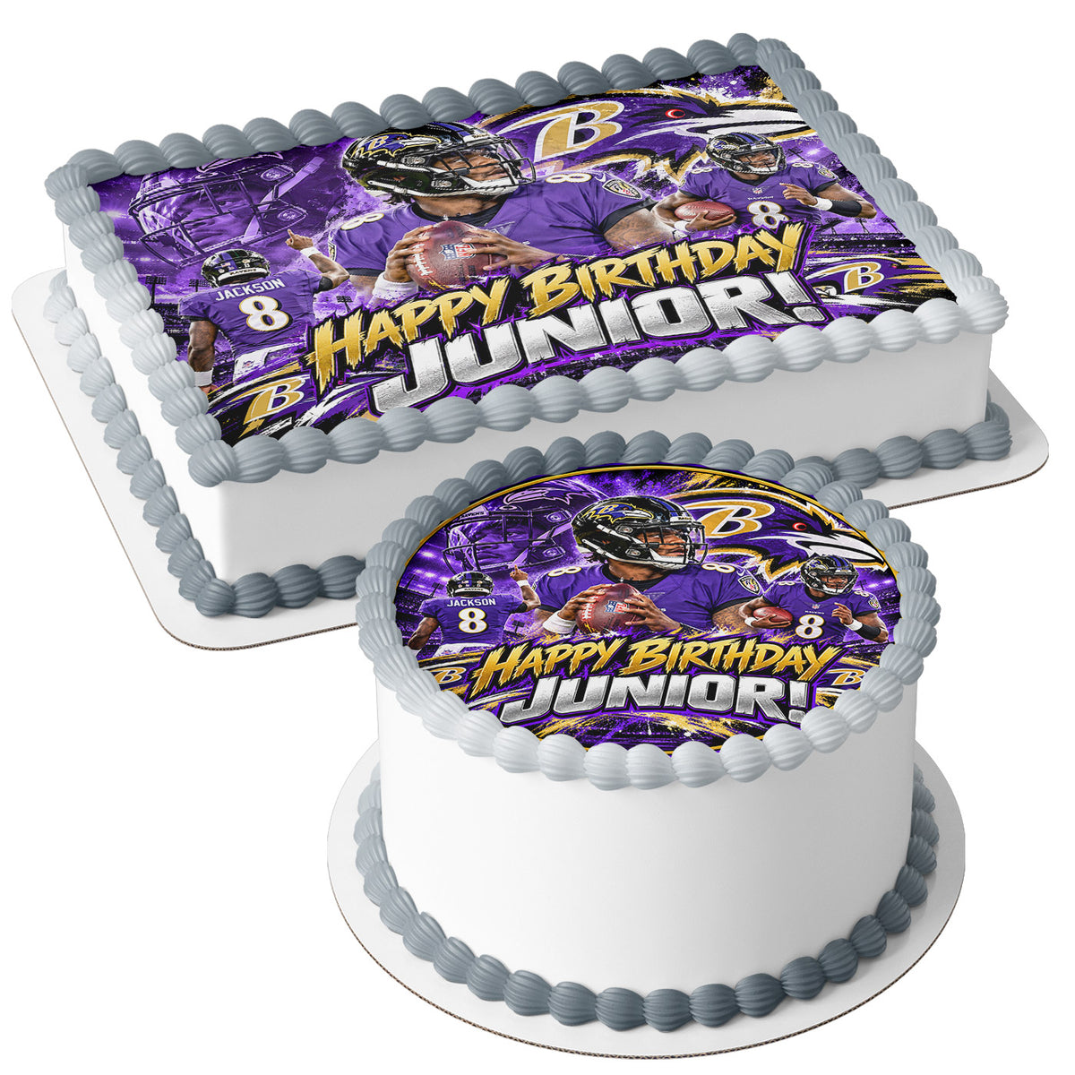 Lamar Jackson Football Player Vikings Edible Cake Topper | Birthday Cake Decoration | Photo Cake Image | Custom Edible Cake Topper