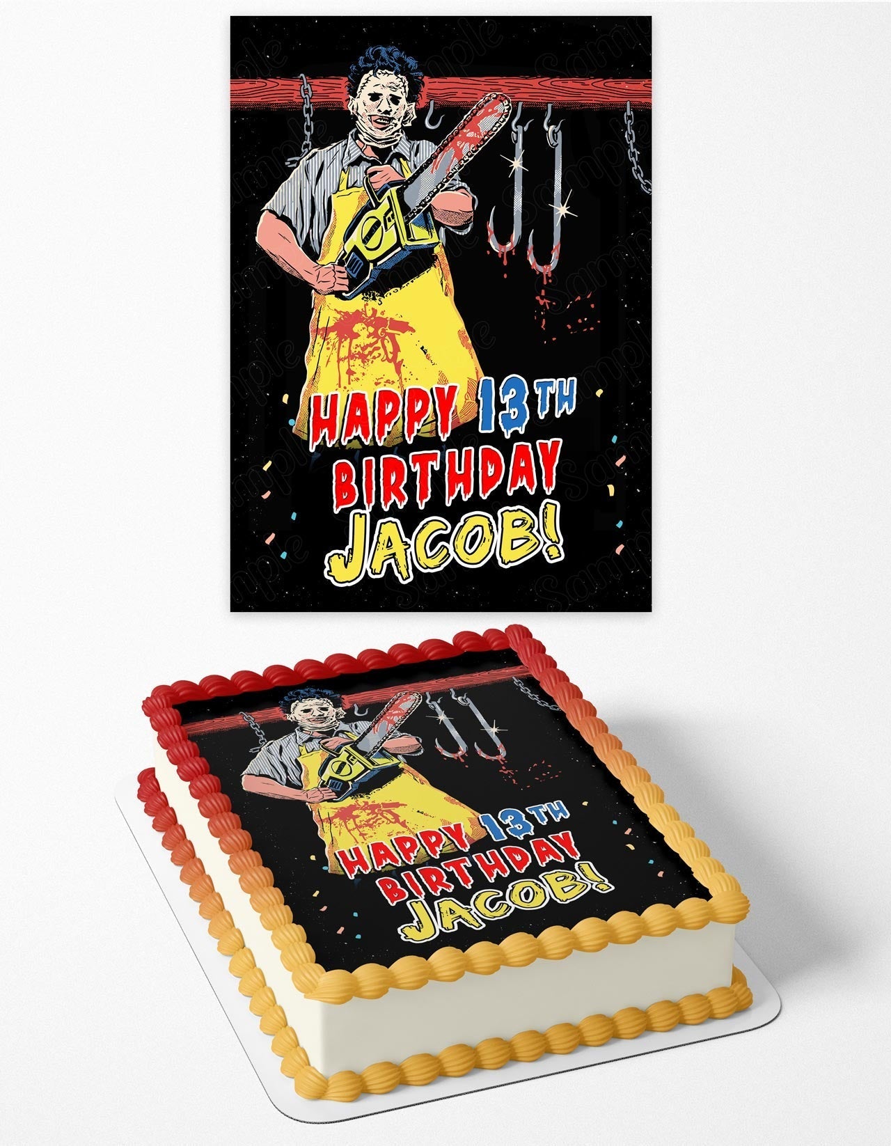 Leatherface Texas Chainsaw Massacre Pt Edible Cake Topper