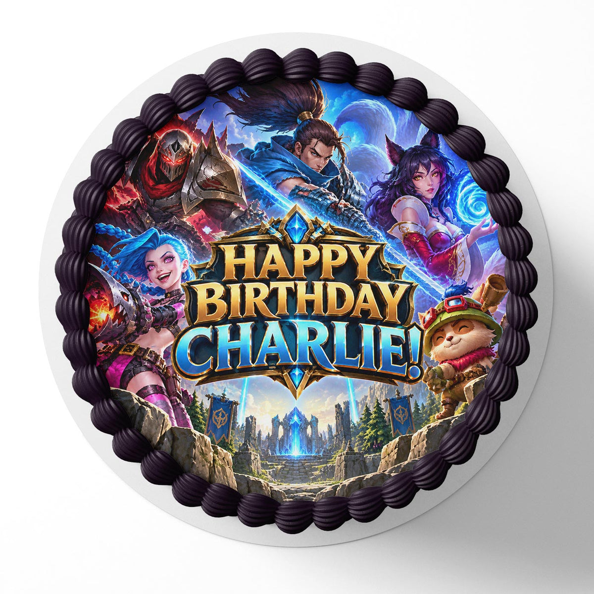 League of Legends Edible Cake Topper | Birthday Cake Decoration | Photo Cake Image | Custom Edible Cake Topper