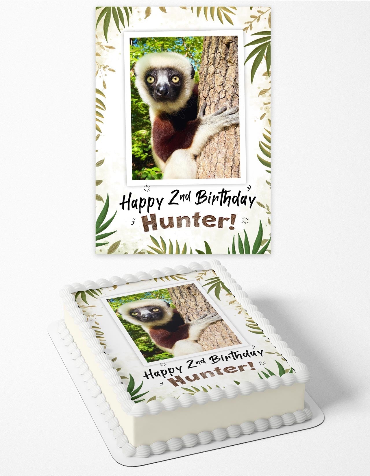 Lemur Jungle Zoo Edible Cake Topper