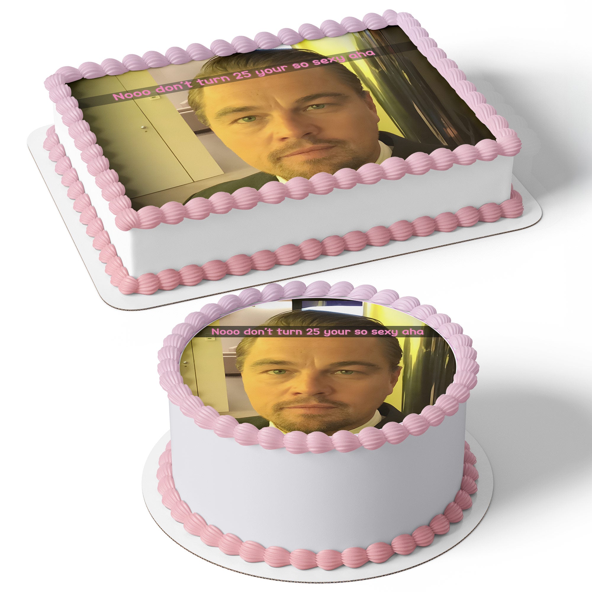 Too Old for Leo 25 Girls – Icing Sheet - Personalized Edible Cake Topper | Custom Icing Sheet | Birthday Cake Decoration | Photo Cake Image