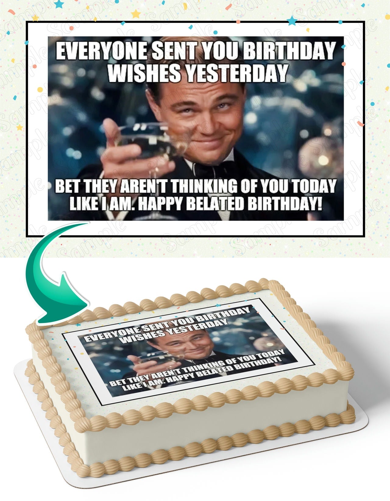 Leonardo DiCaprio Meme Edible Cake Topper