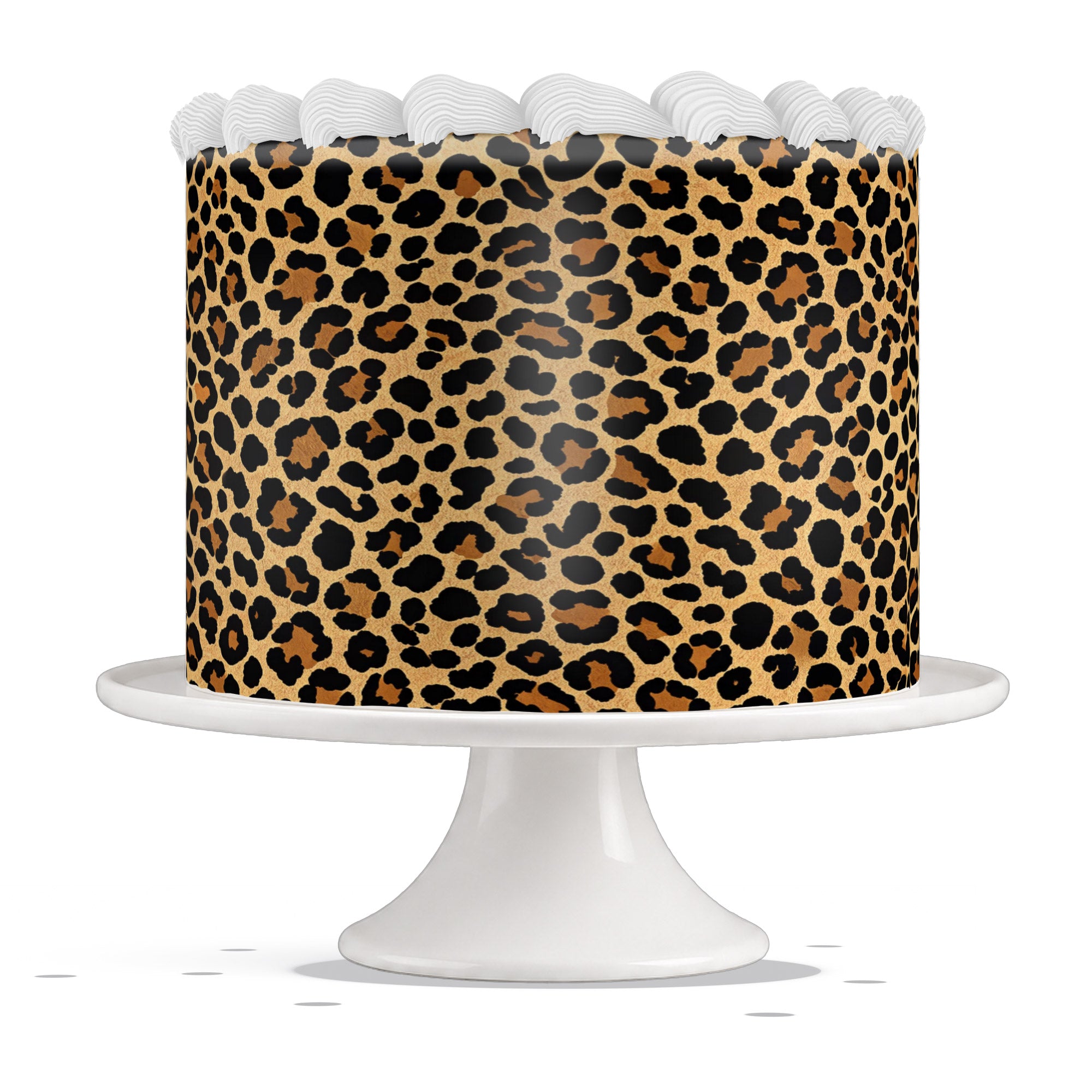 Leopard Cheetah Gold Glitter Edible Cake Wrap Strip – Icing Sheet - Edible Cake Topper | Icing Sheet | Birthday Cake Decoration