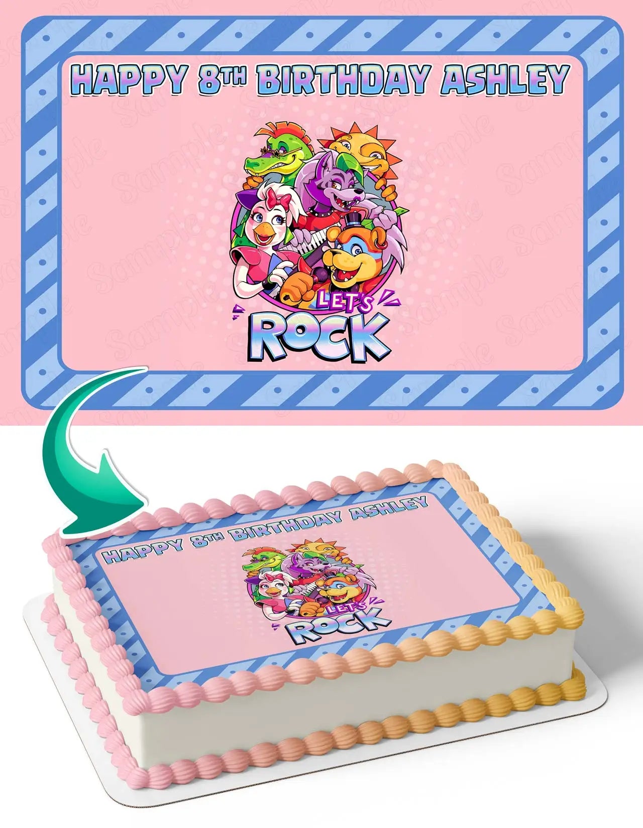 Lets ROCK Security Breach FNaF Edible Cake Topper
