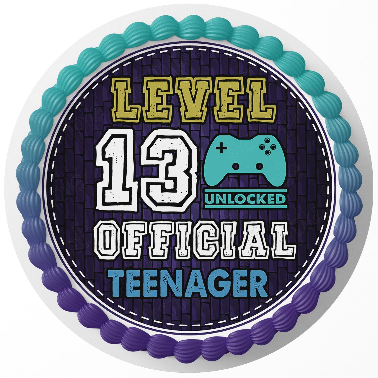 Level 13 Official Teenager Round – Icing Sheet Birthday - Personalized Edible Cake Topper | Custom Icing Sheet | Birthday Cake Decoration