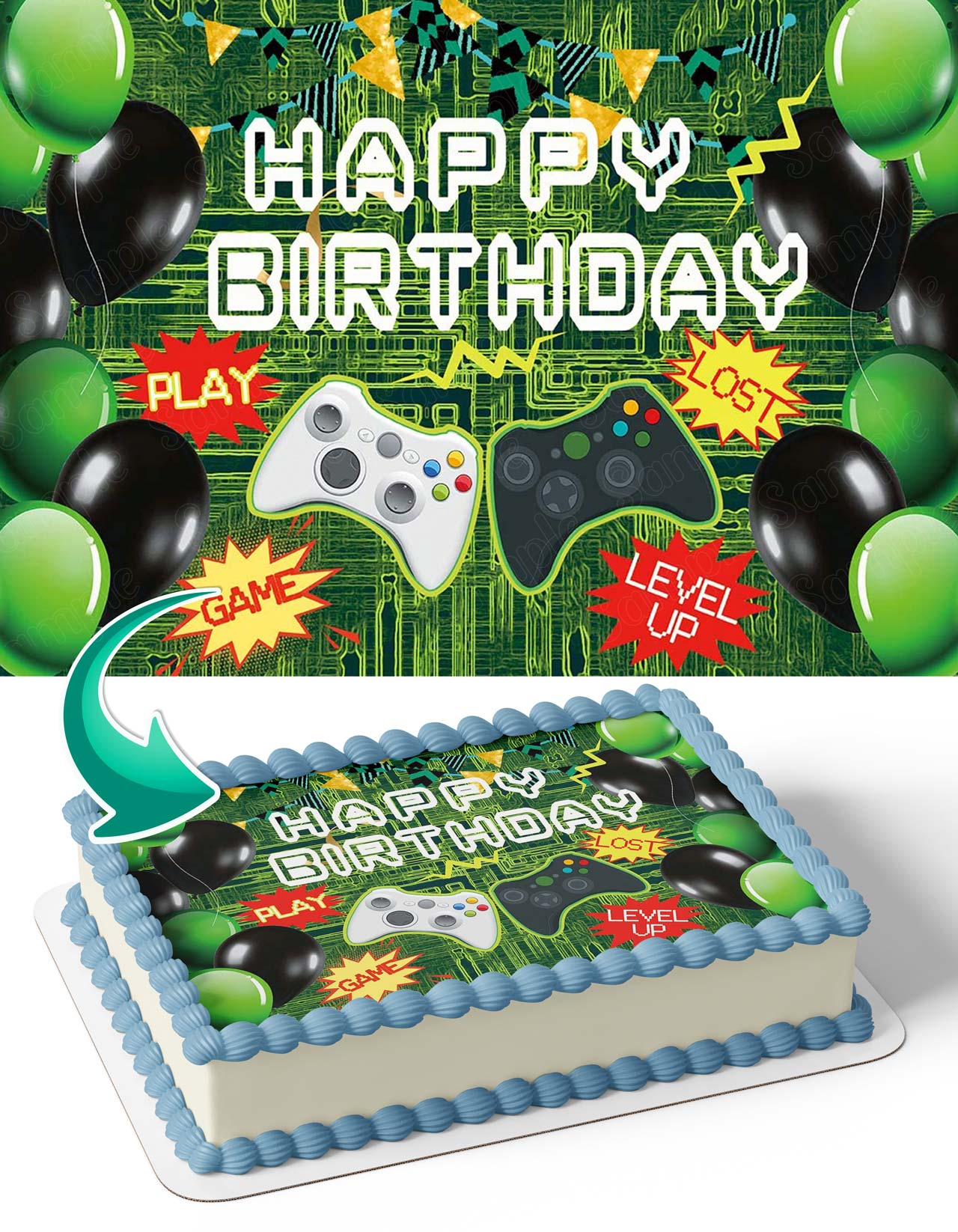 Level Up Gamer Gaming OP Edible Cake Topper