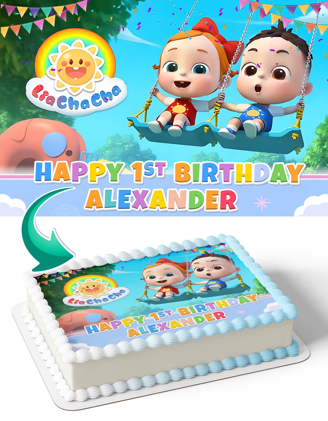 LiaChaCha Kids Toddlers Edible Cake Topper