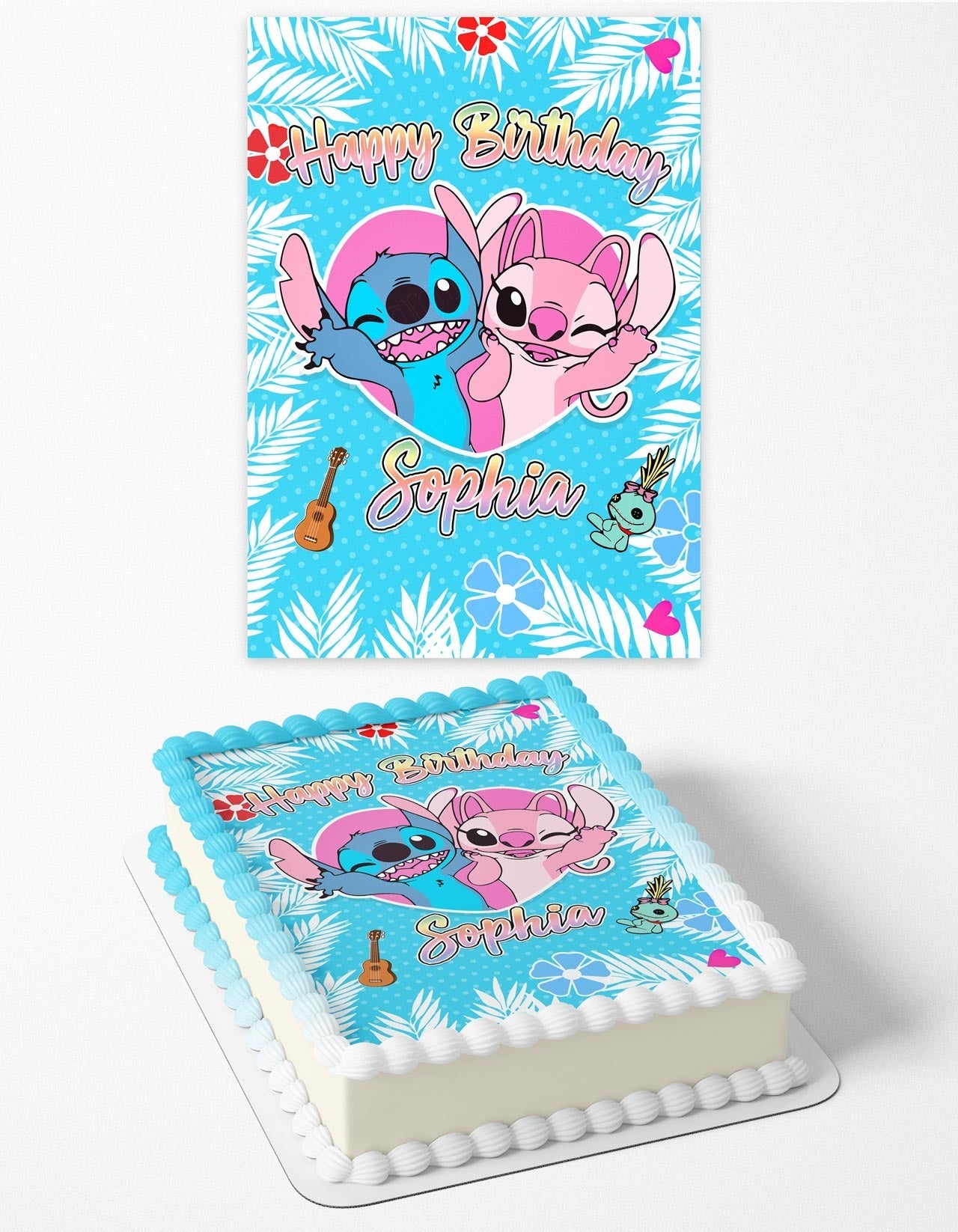 Lilio Kids Fun Sticsh Angel Experiment 624 Pink Beach BBP Edible Cake Topper
