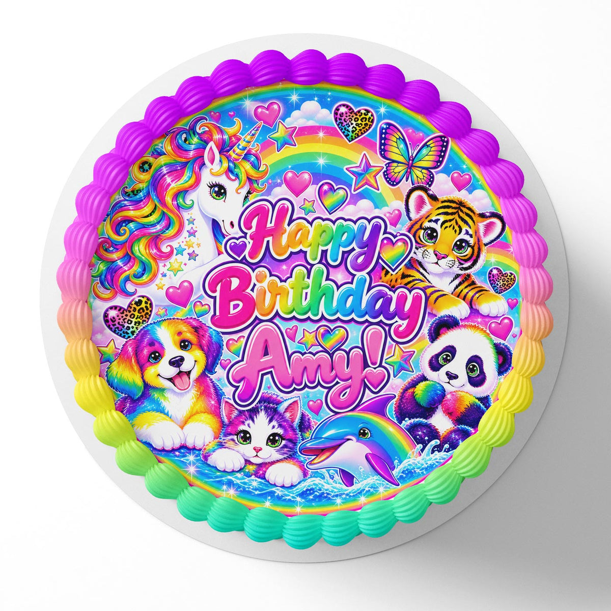 Art Colorful Art Whimsical Edible Cake Topper | Birthday Cake Decoration | Photo Cake Image | Custom Edible Cake Topper