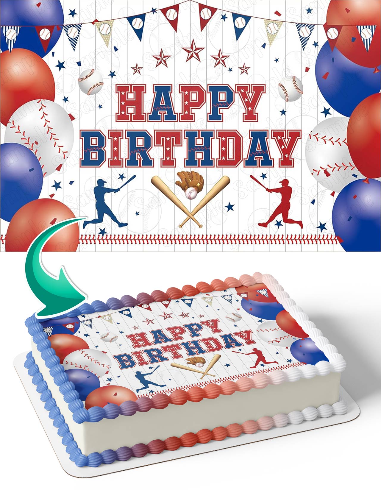 Little League Baseball Edible Cake Topper