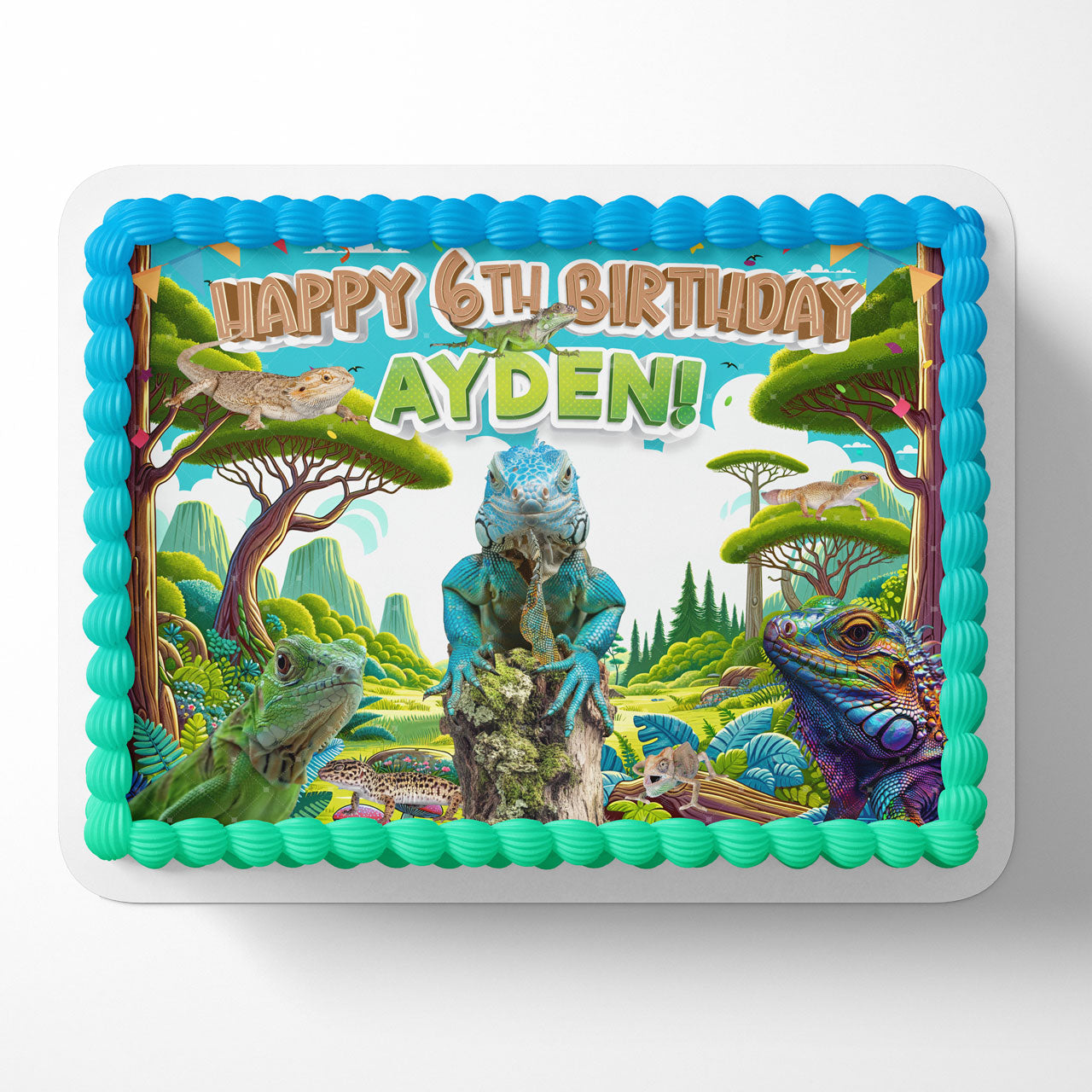 Lizard Iguana Gecko Hydrosaurus Edible Cake Topper