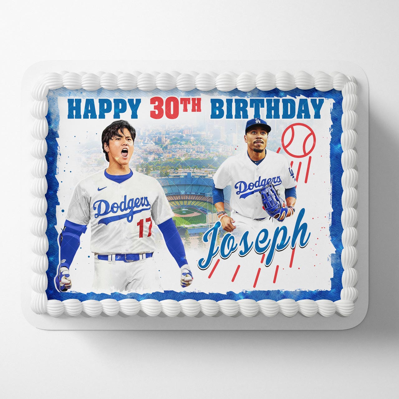 Los Angeles Dodgers Shohei Ohtani Mookie Betts Edible Cake Topper