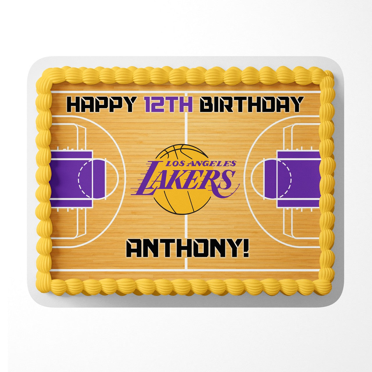 Los Angeles Lakers Basketball Edible Cake Image - Edible Cake Topper Birthday Cake Decoration