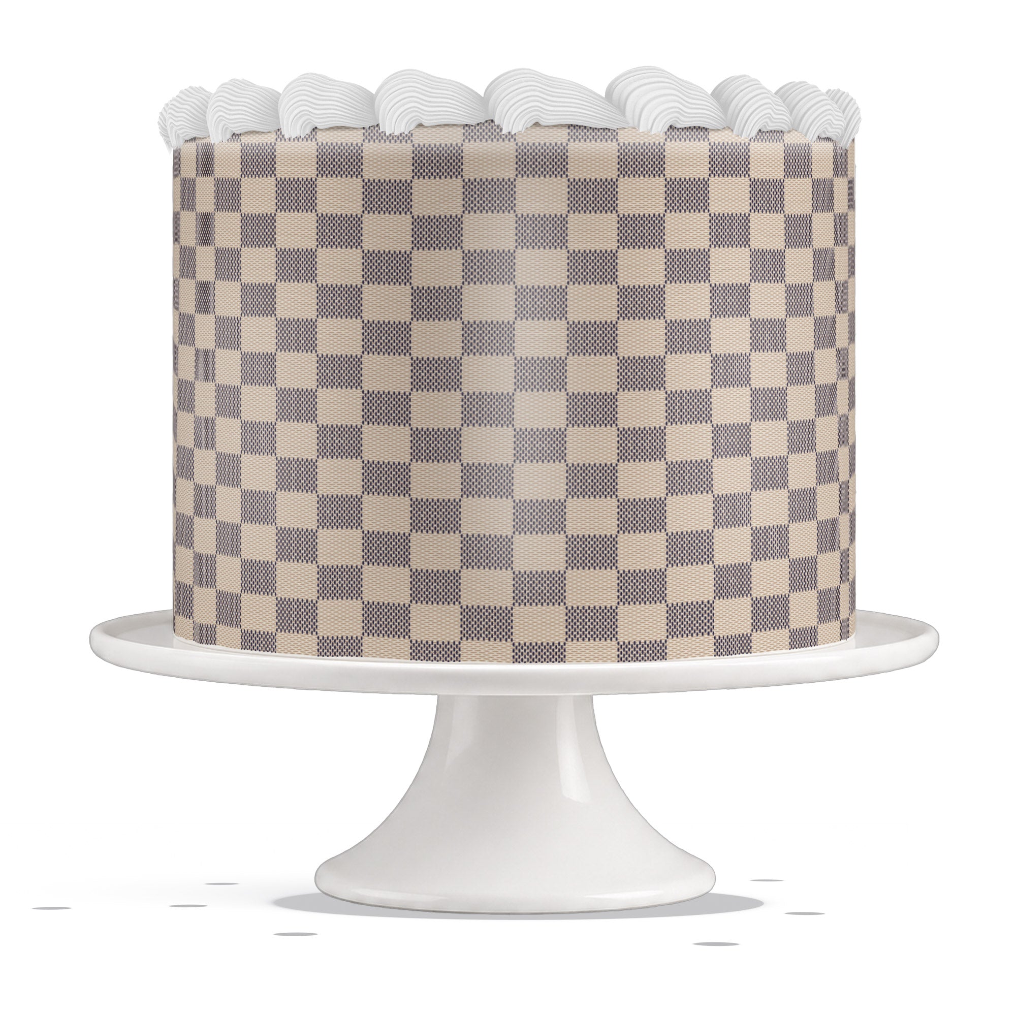 Louis Damier Azur Edible Cake Wrap Strip – Icing Sheet Cake Side - Edible Cake Topper | Icing Sheet | Birthday Cake Decoration