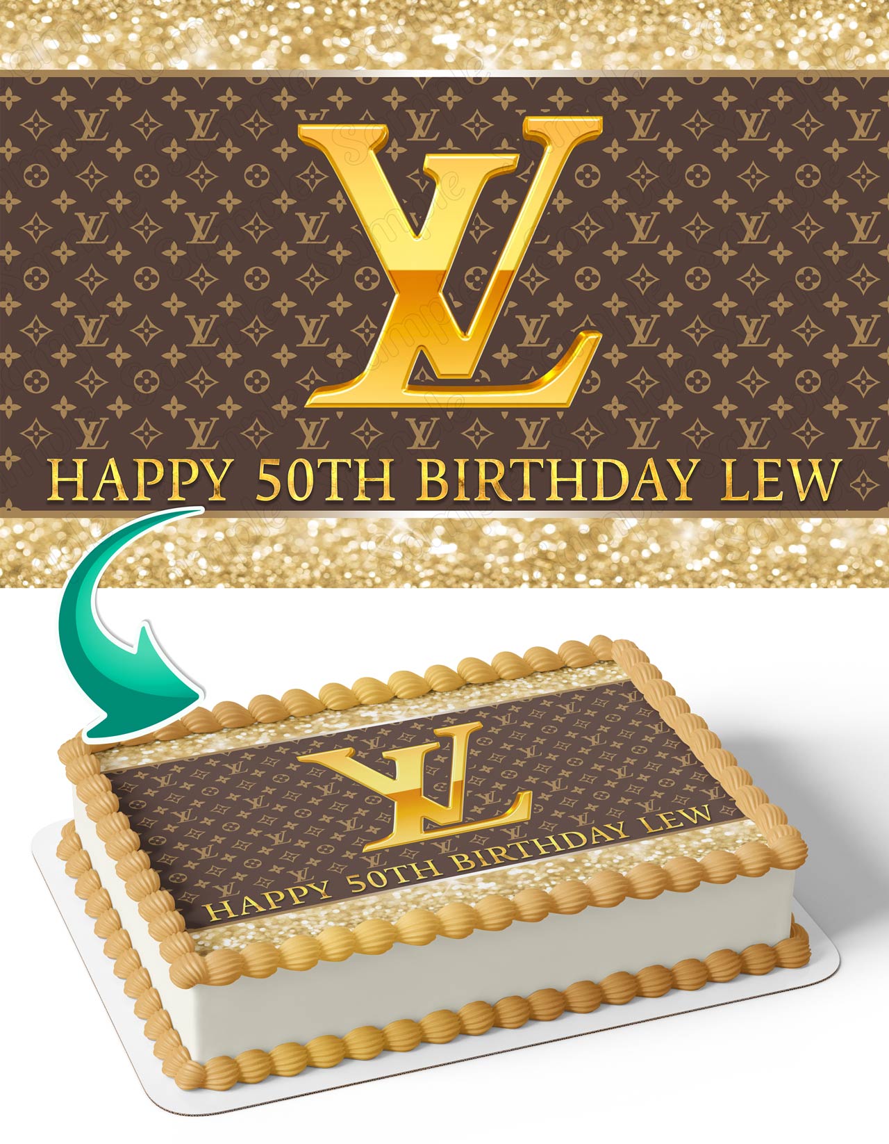 Luis Fashion Girls VittonGold Edible Cake Topper