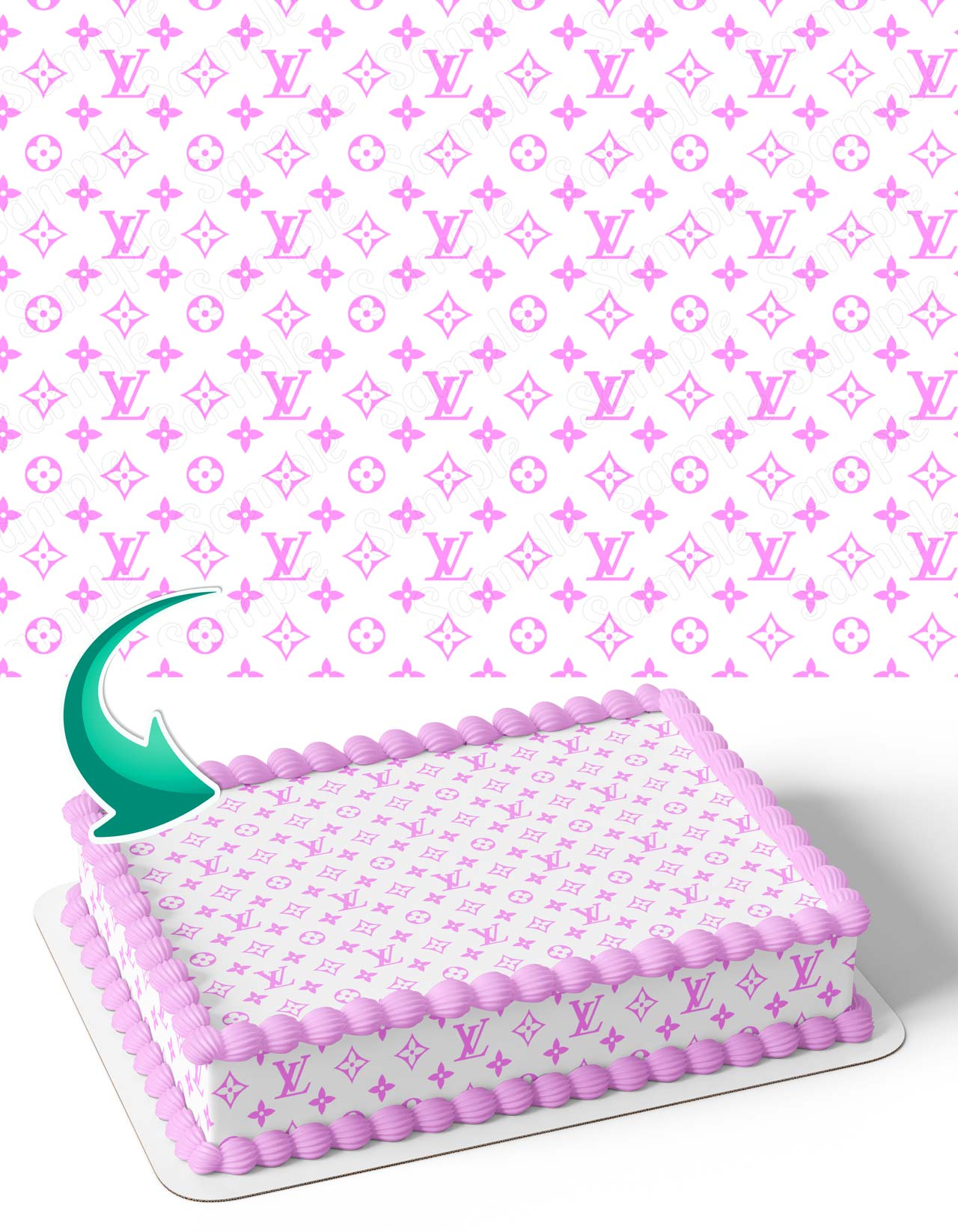 Luis Fashion Girls VittonPink Wrap Edible Cake Topper
