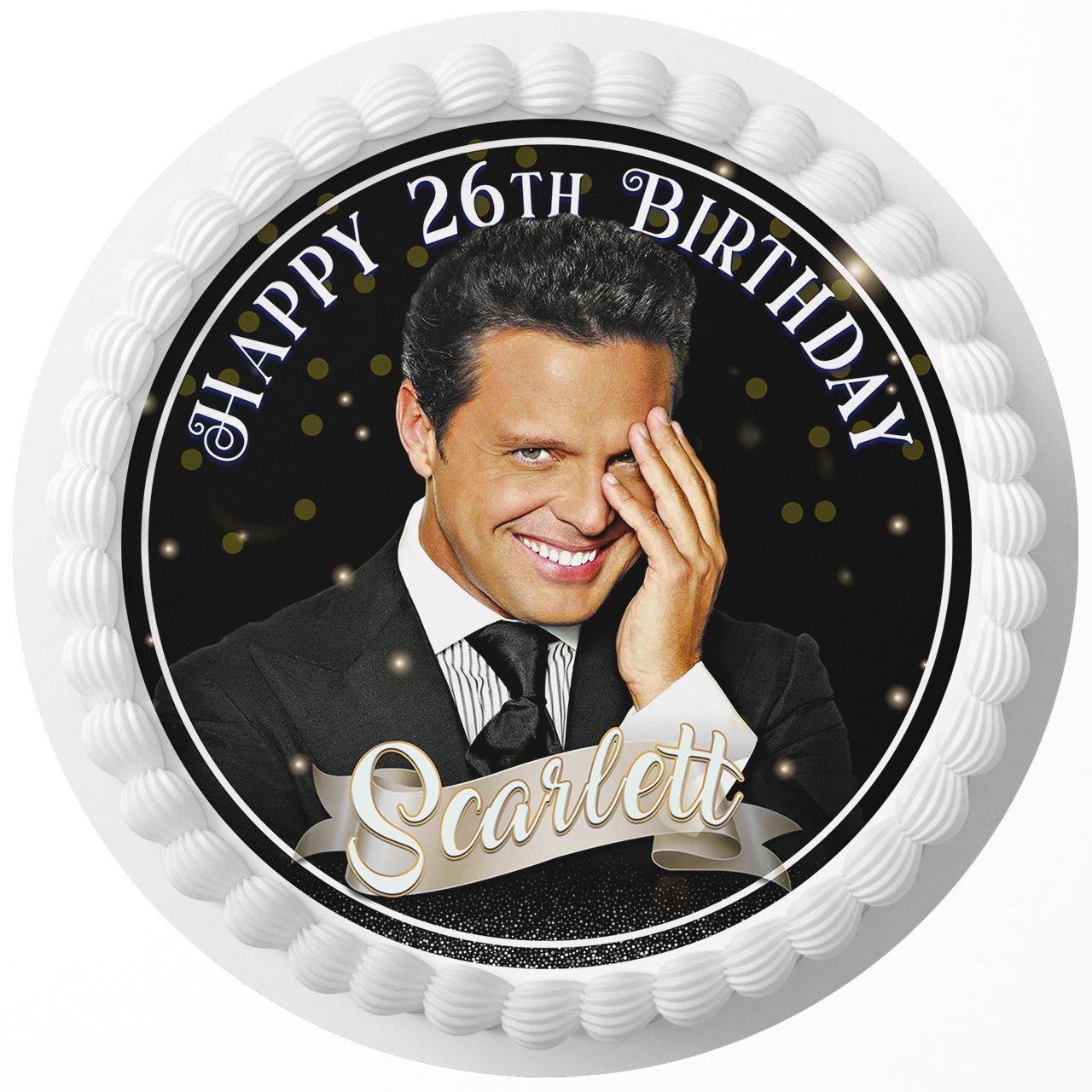 Luis Miguel Round – Icing Sheet Birthday - Personalized Edible Cake Topper | Custom Icing Sheet | Birthday Cake Decoration | Photo Cake Image