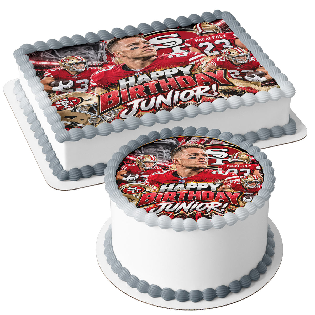 Christian McCaffrey Football Player 49ers Edible Cake Topper | Birthday Cake Decoration | Photo Cake Image | Custom Edible Cake Topper