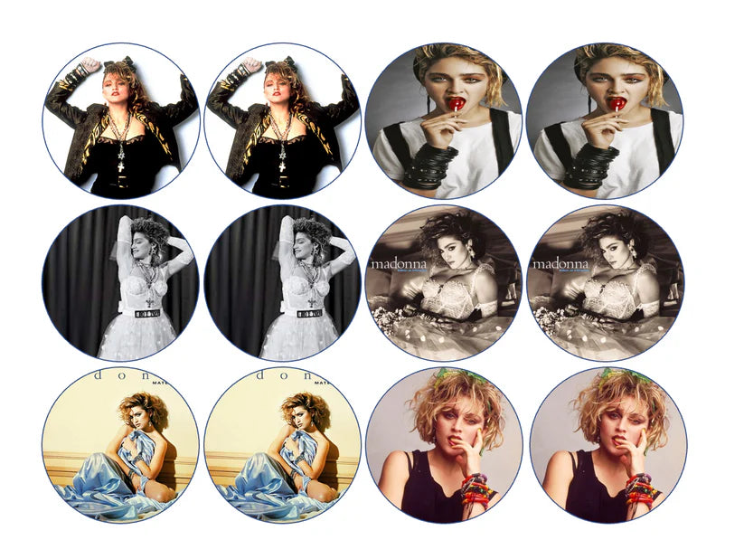 Madonna Edible Cupcake Toppers Icing Sheet or Wafer Paper