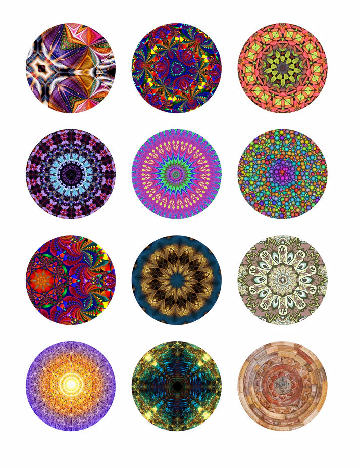 Mandala Edible Cupcake Toppers Icing Sheet or Wafer Paper