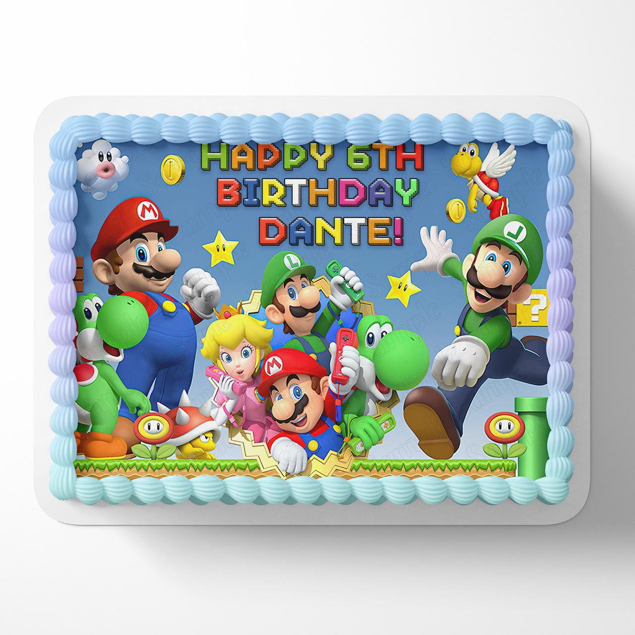 Mario Luigi Gaming Gamers Kids Edible Cake Topper