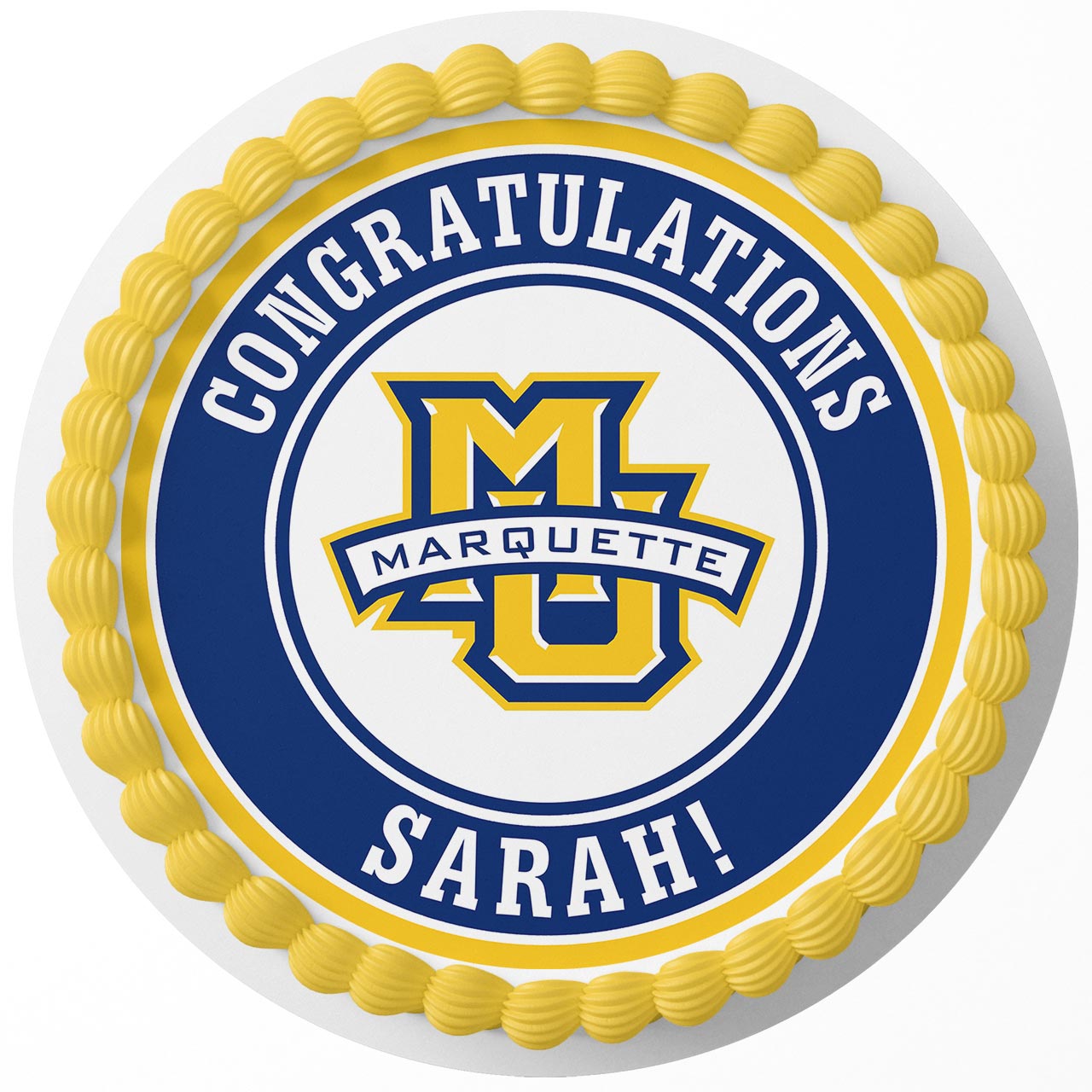 Marquette University Round – Icing Sheet Birthday - Personalized Edible Cake Topper | Custom Icing Sheet | Birthday Cake Decoration