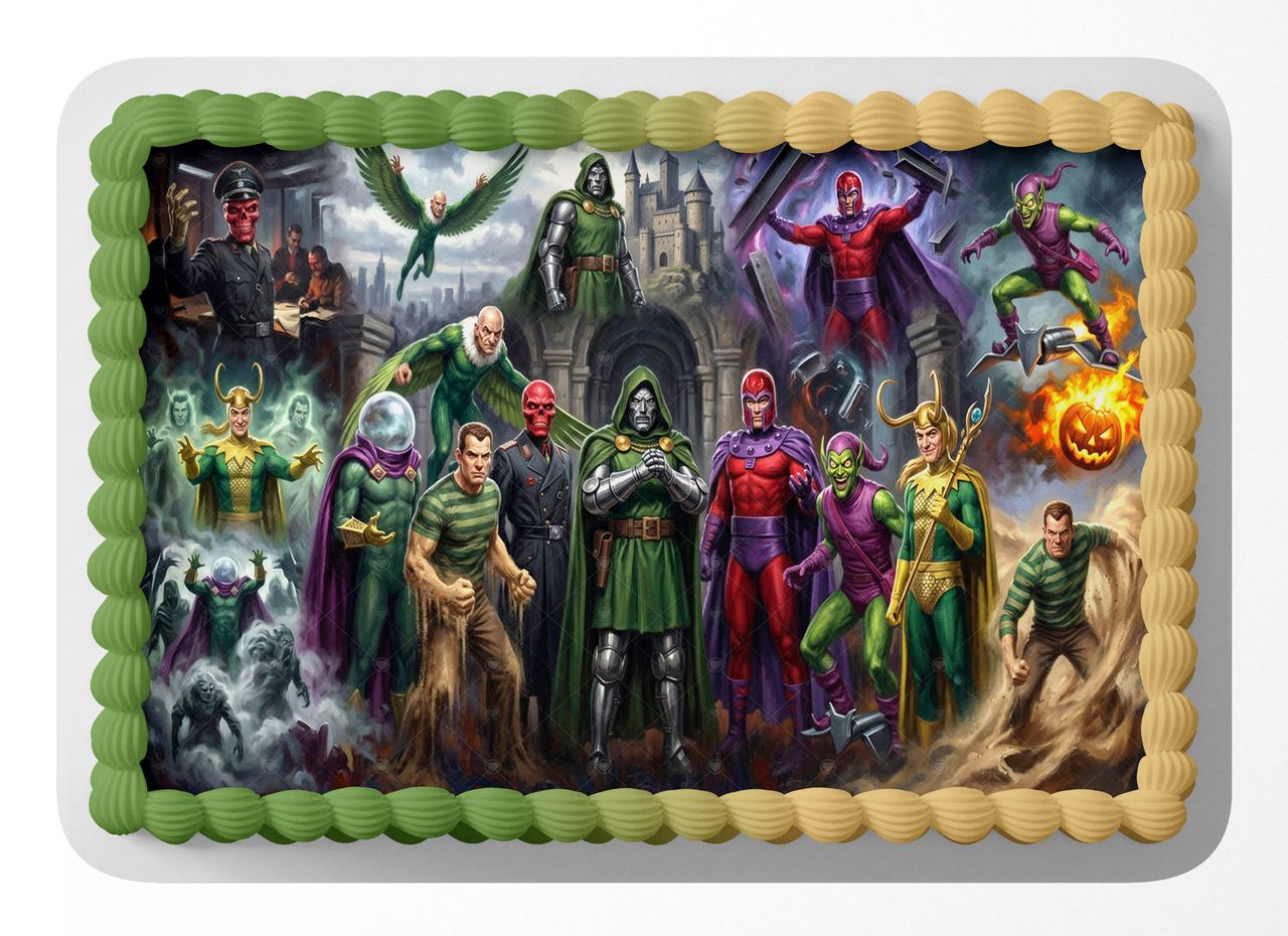 Marvell Comic Villains edible cake topper