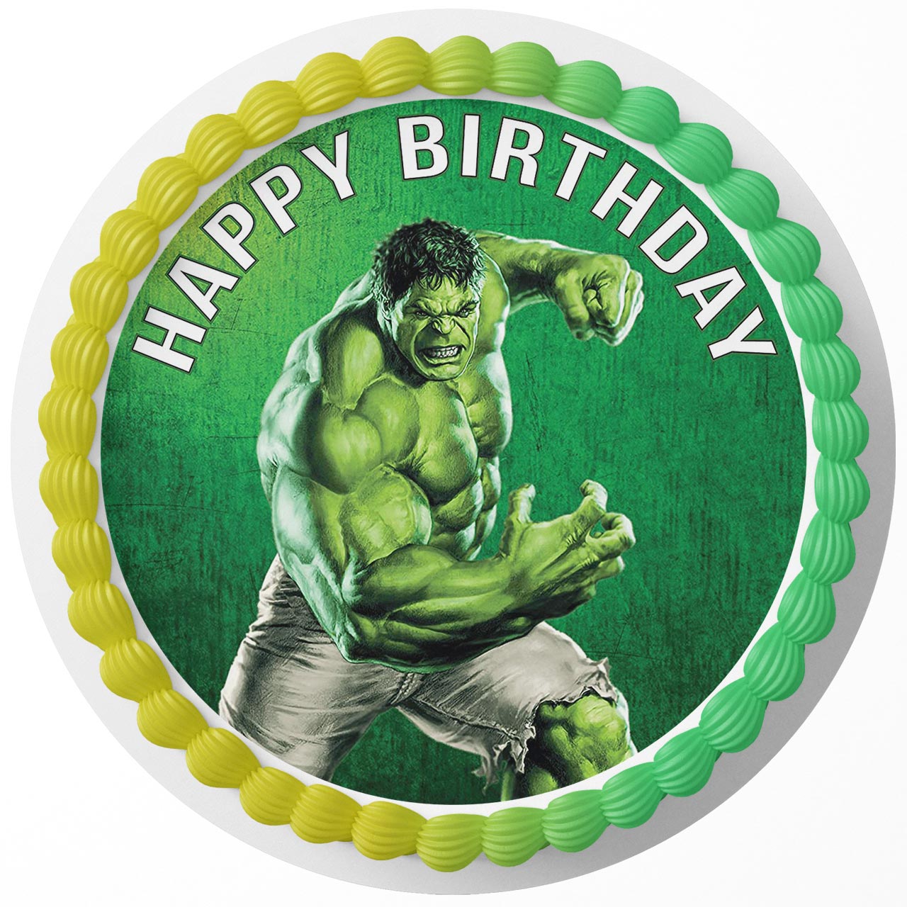 Marvol Superhero Hulk Round – Icing Sheet Birthday - Personalized Edible Cake Topper | Custom Icing Sheet | Birthday Cake Decoration