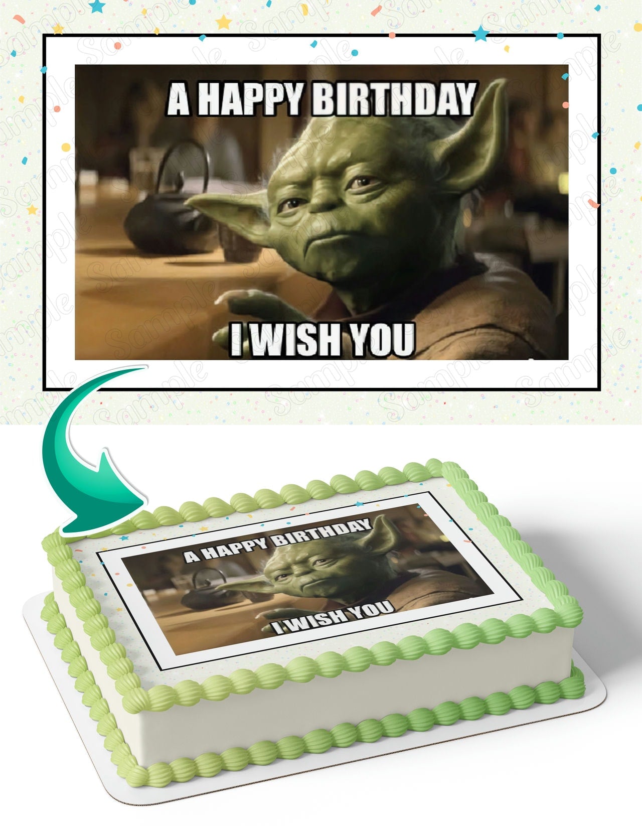 Mater Yoda Meme Edible Cake Topper