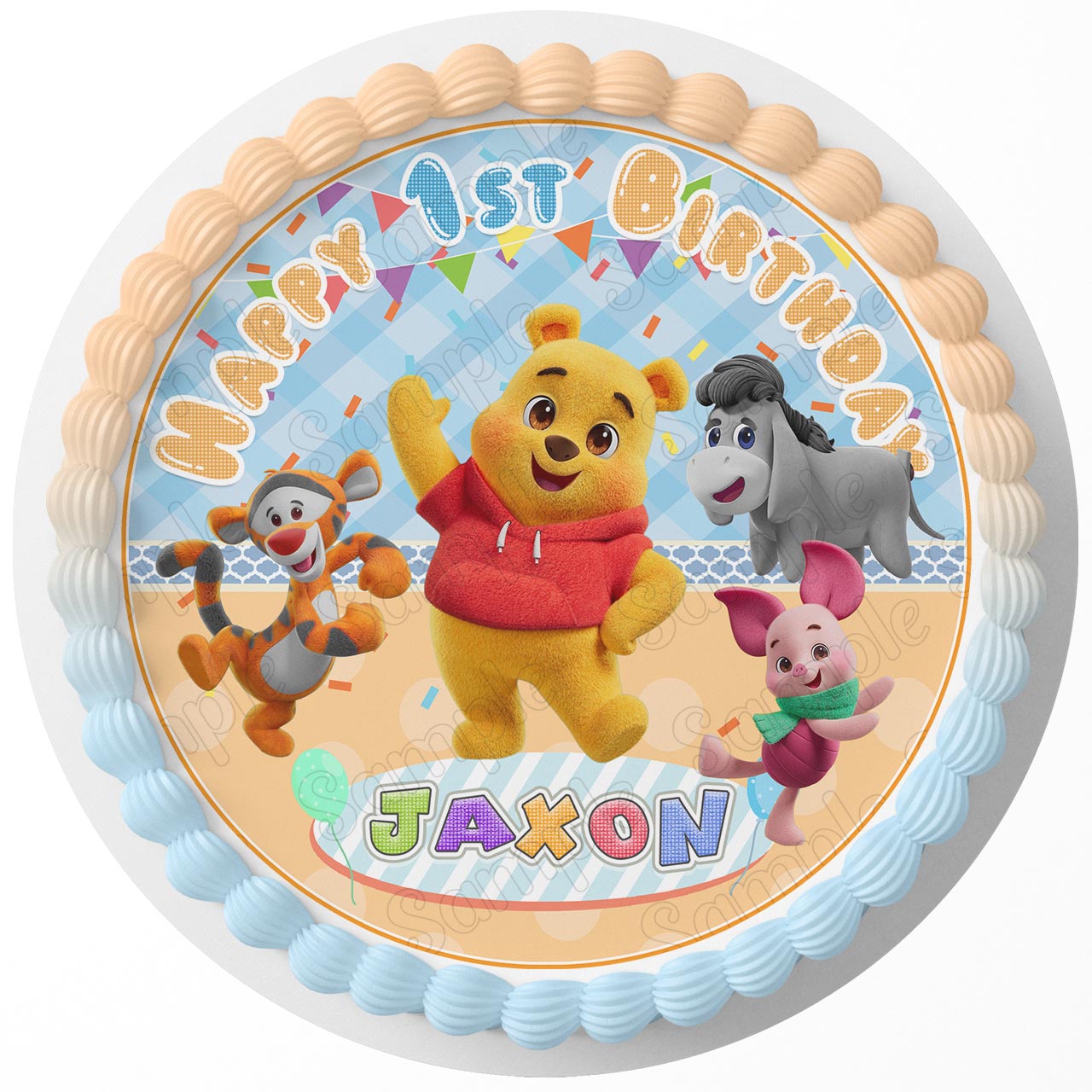 Me and Winnie Round – Icing Sheet Birthday - Personalized Edible Cake Topper | Custom Icing Sheet | Birthday Cake Decoration | Photo Cake Image