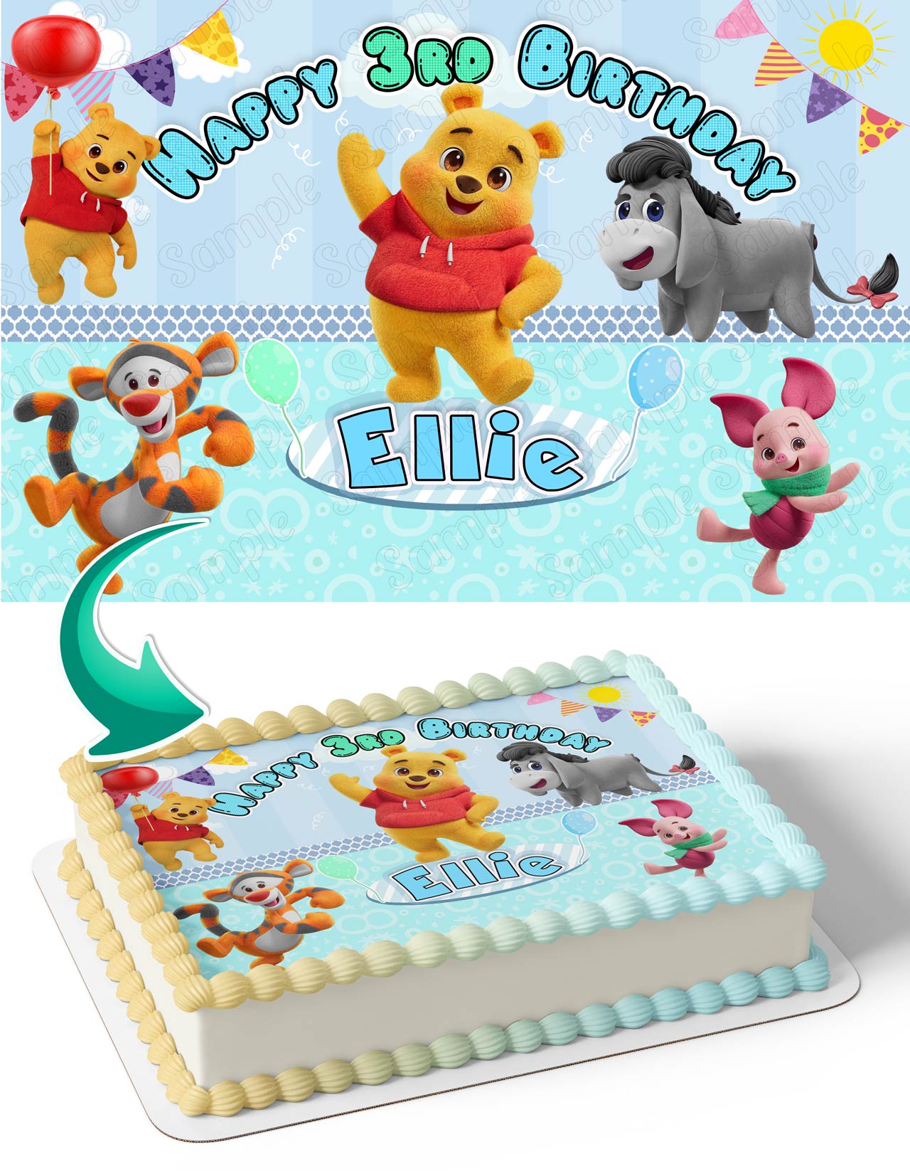 Me and Winnie the Pooh Edible Cake Topper
