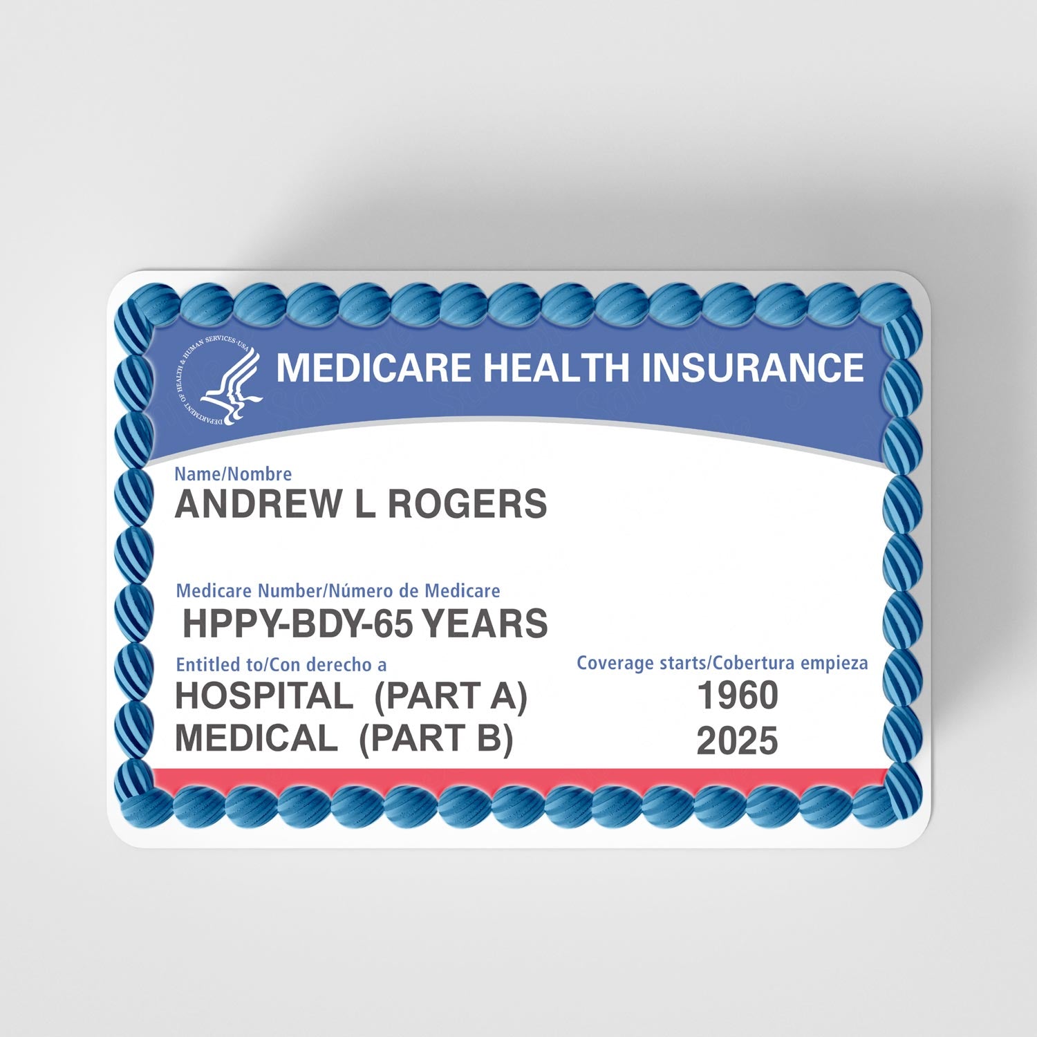 Medicare Card Edible Cake Topper