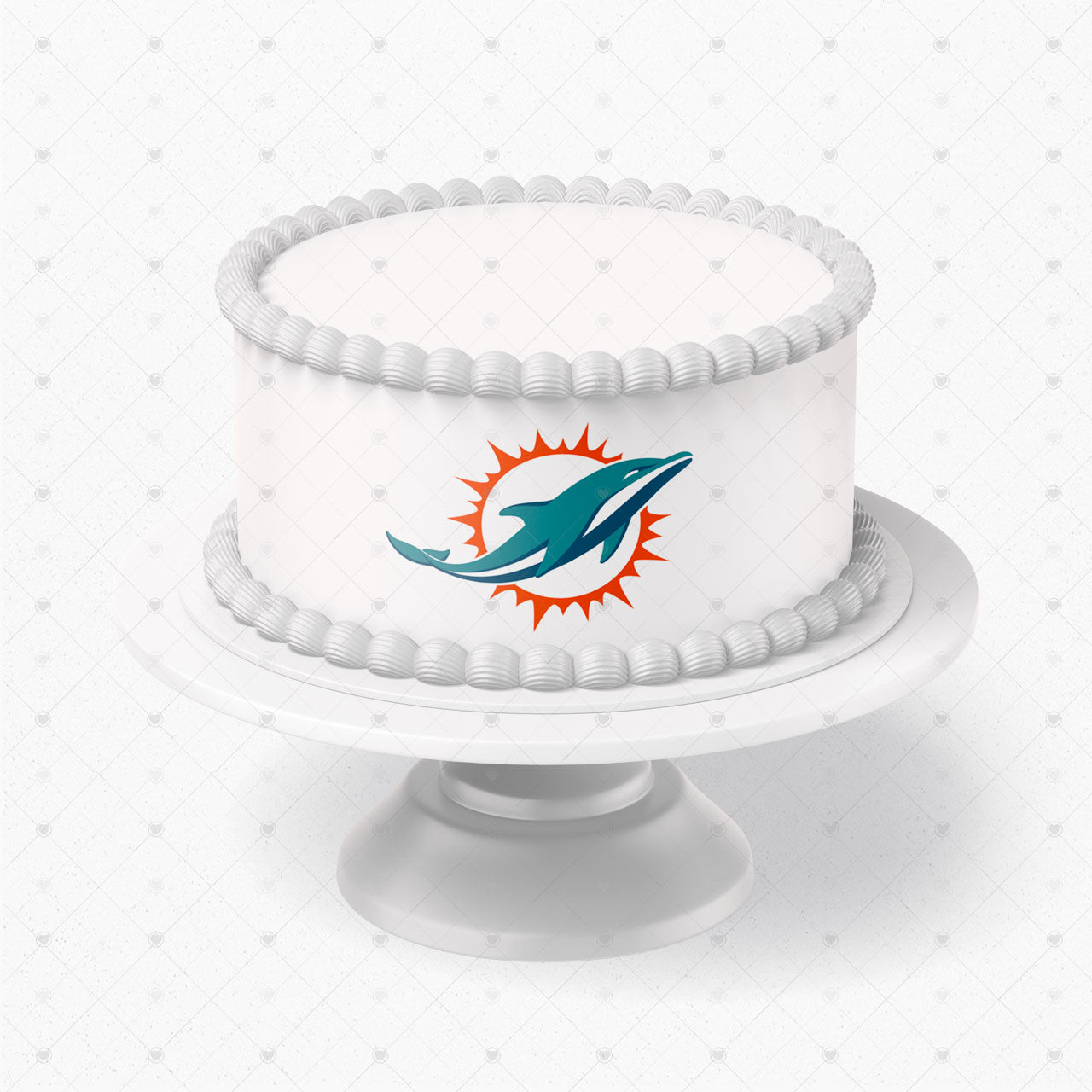 Miami Dolphins Edible Cake Wrap Strip – Icing Sheet Cake Sid - Personalized Edible Cake Topper | Custom Icing Sheet | Birthday Cake Decoration