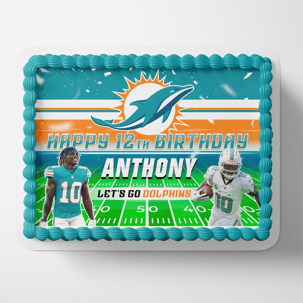Miami Dolphins Tyreek Hill Edible Cake Topper