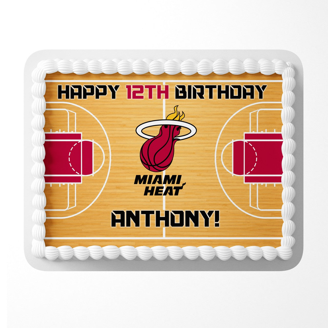 Miami Heat Basketball Edible Cake Image - Edible Cake Topper Birthday Cake Decoration