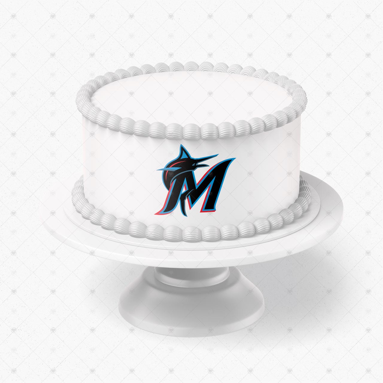 Miami Marlins Logo Edible Cake Wrap Strip – Icing Sheet Cake Side - Personalized Edible Cake Topper | Custom Icing Sheet | Birthday Cake Decoration