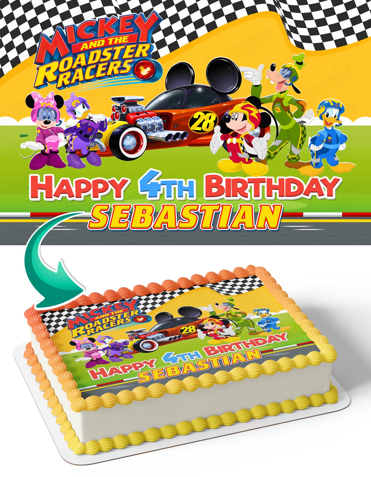 Little and the Roadster Racers ACR Edible Cake Topper