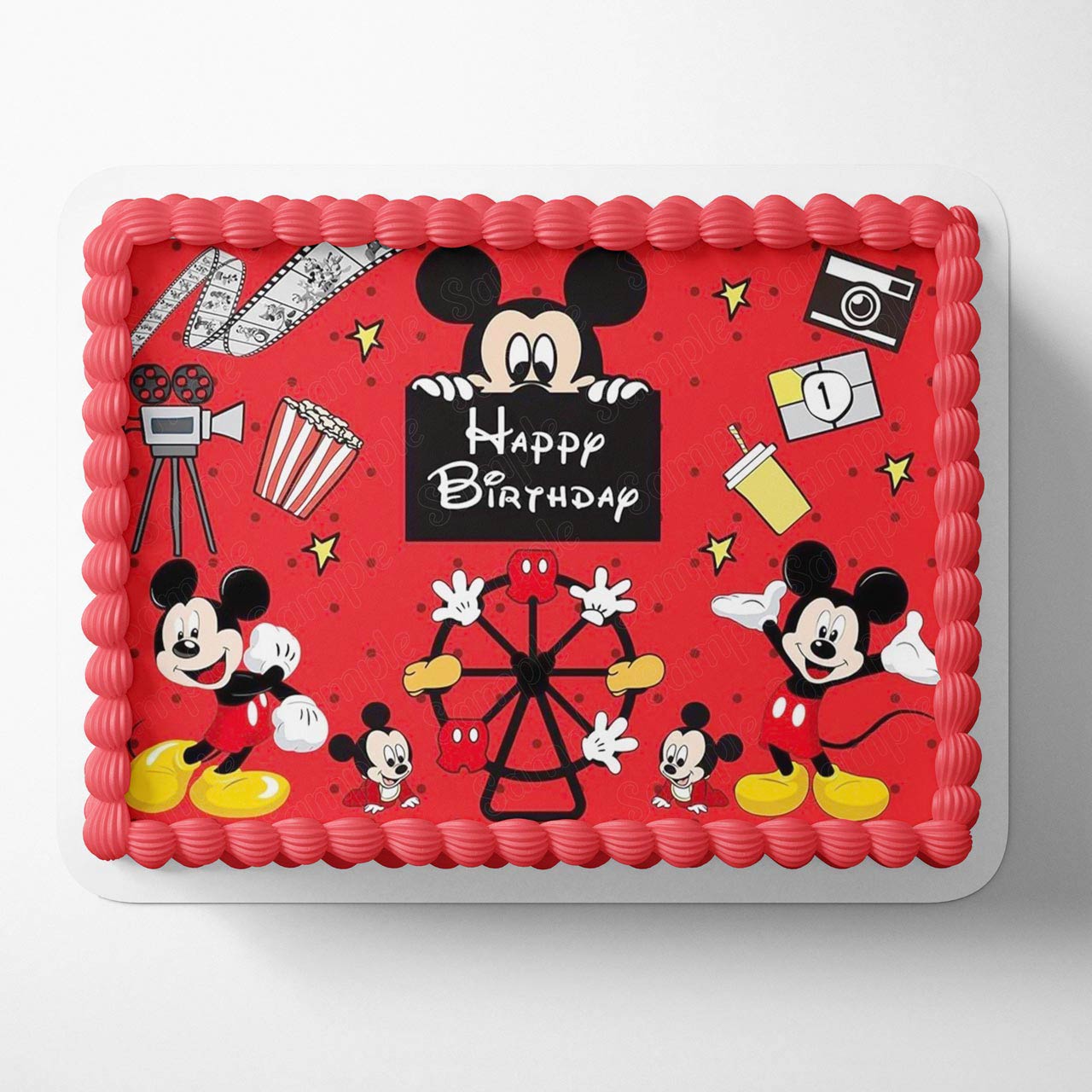 Micky Mouse Black Mouse Red MMC Edible Cake Topper