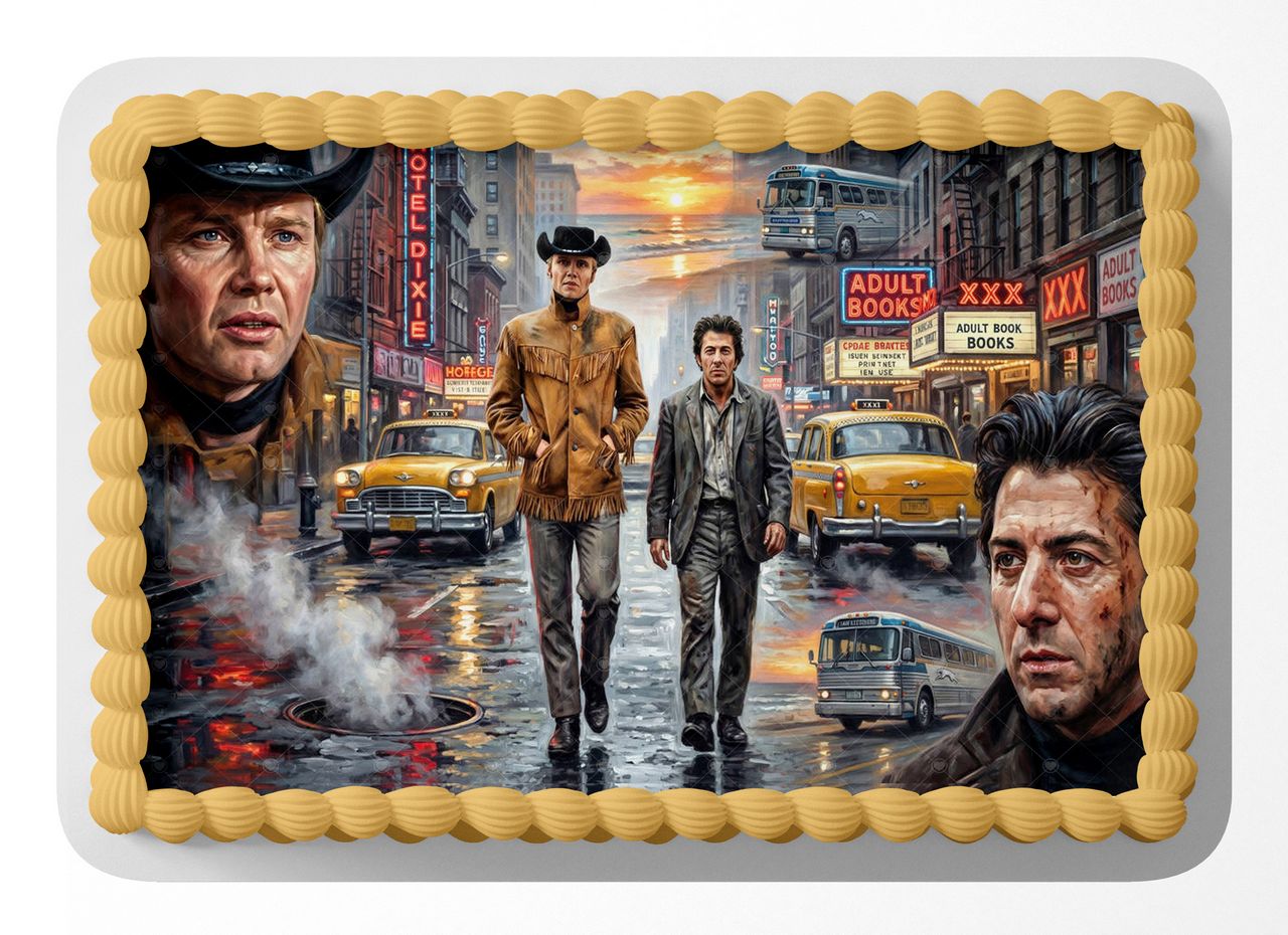 Midnight Cowboy Classic Film edible cake topper