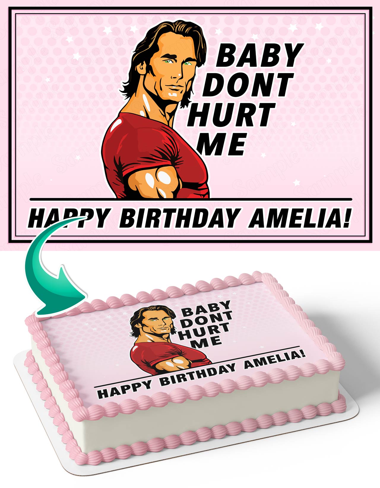 Mike OHearn Baby Dont Hurt Me Meme Edible Cake Topper