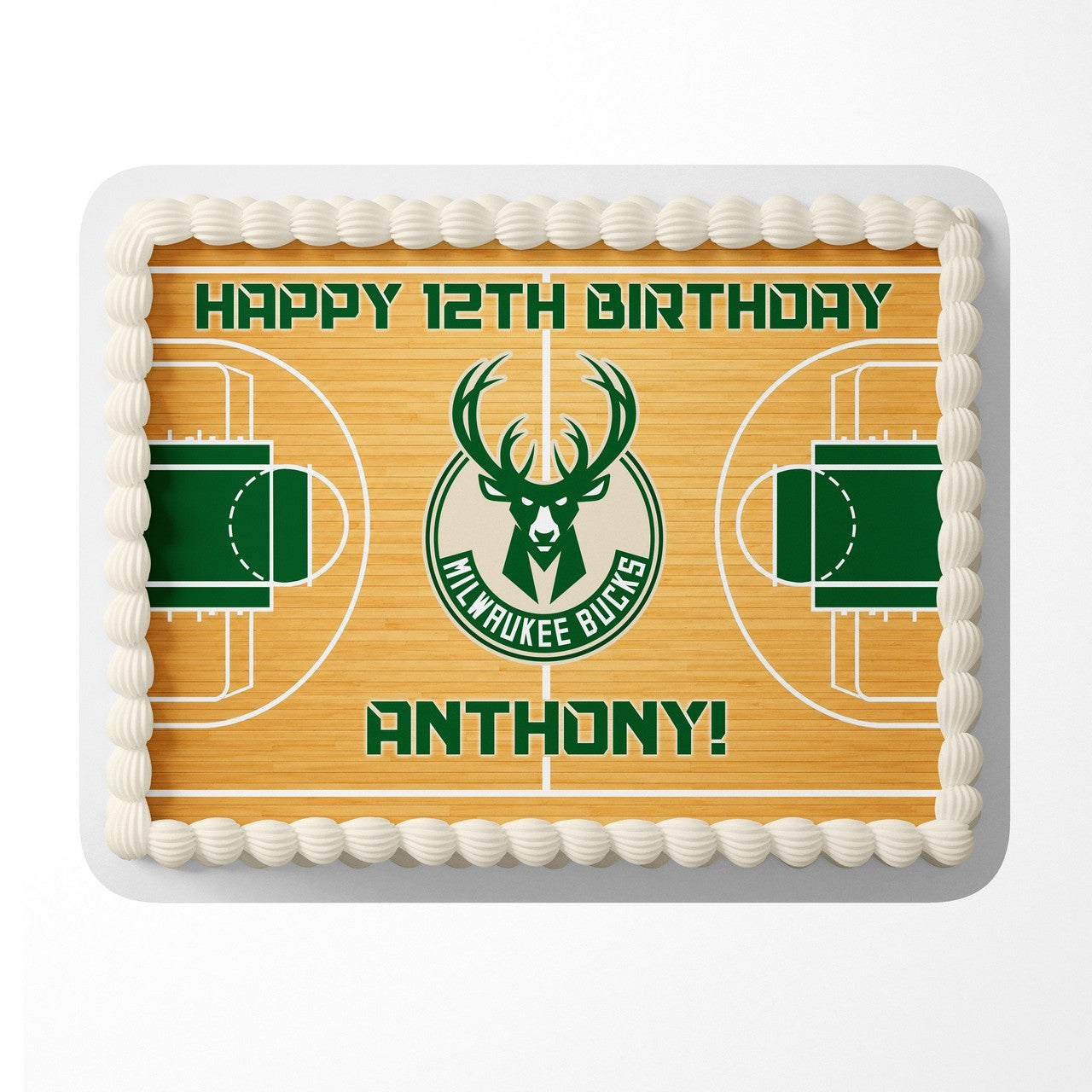 Milwaukee Bucks Basketball Edible Cake Image - Edible Cake Topper Birthday Cake Decoration