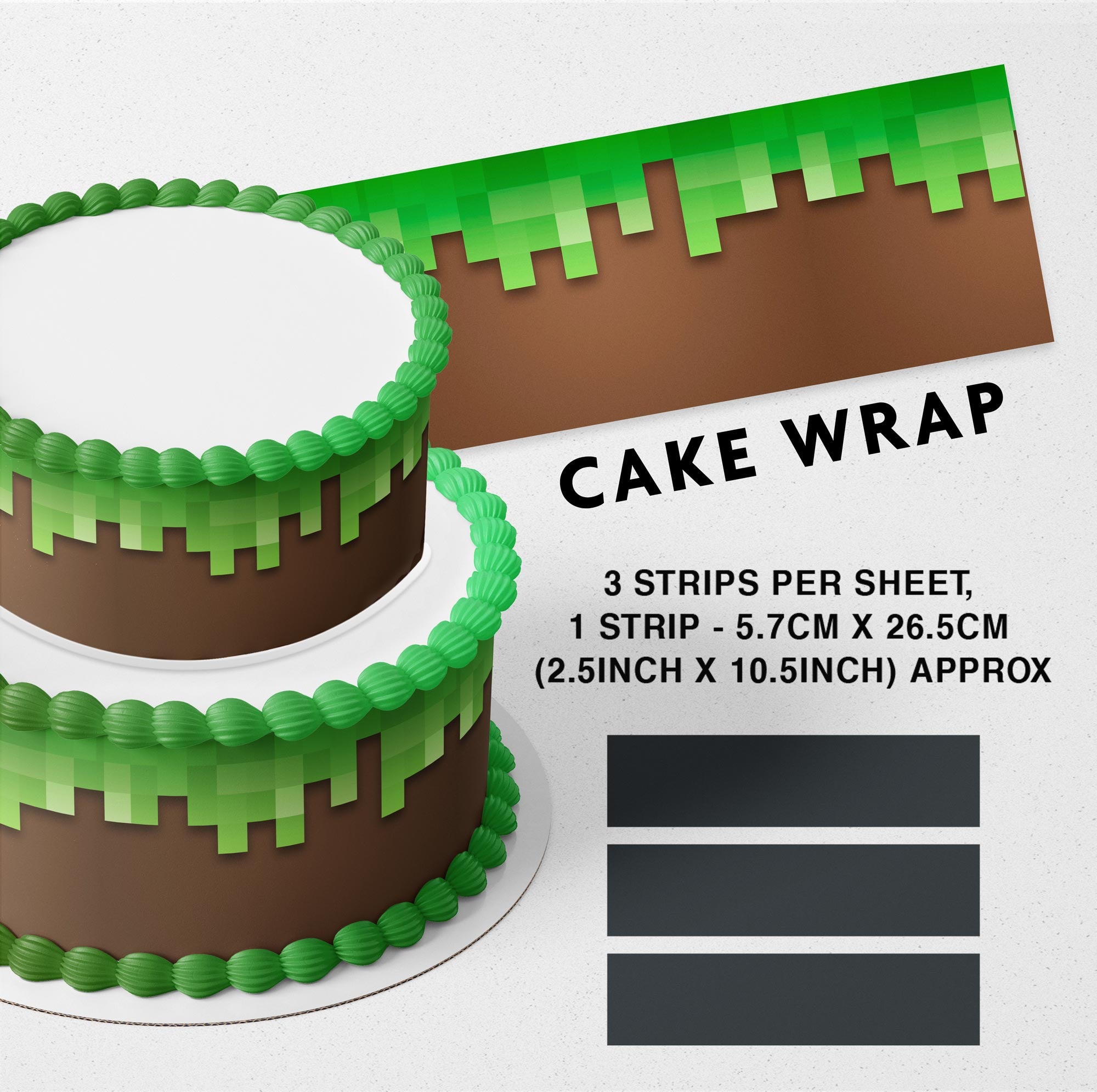 Pixel Blocks Minecroft, Party Cakes & Themed Desserts Edible Cake - Edible Cake Topper | Icing Sheet | Birthday Cake Decoration